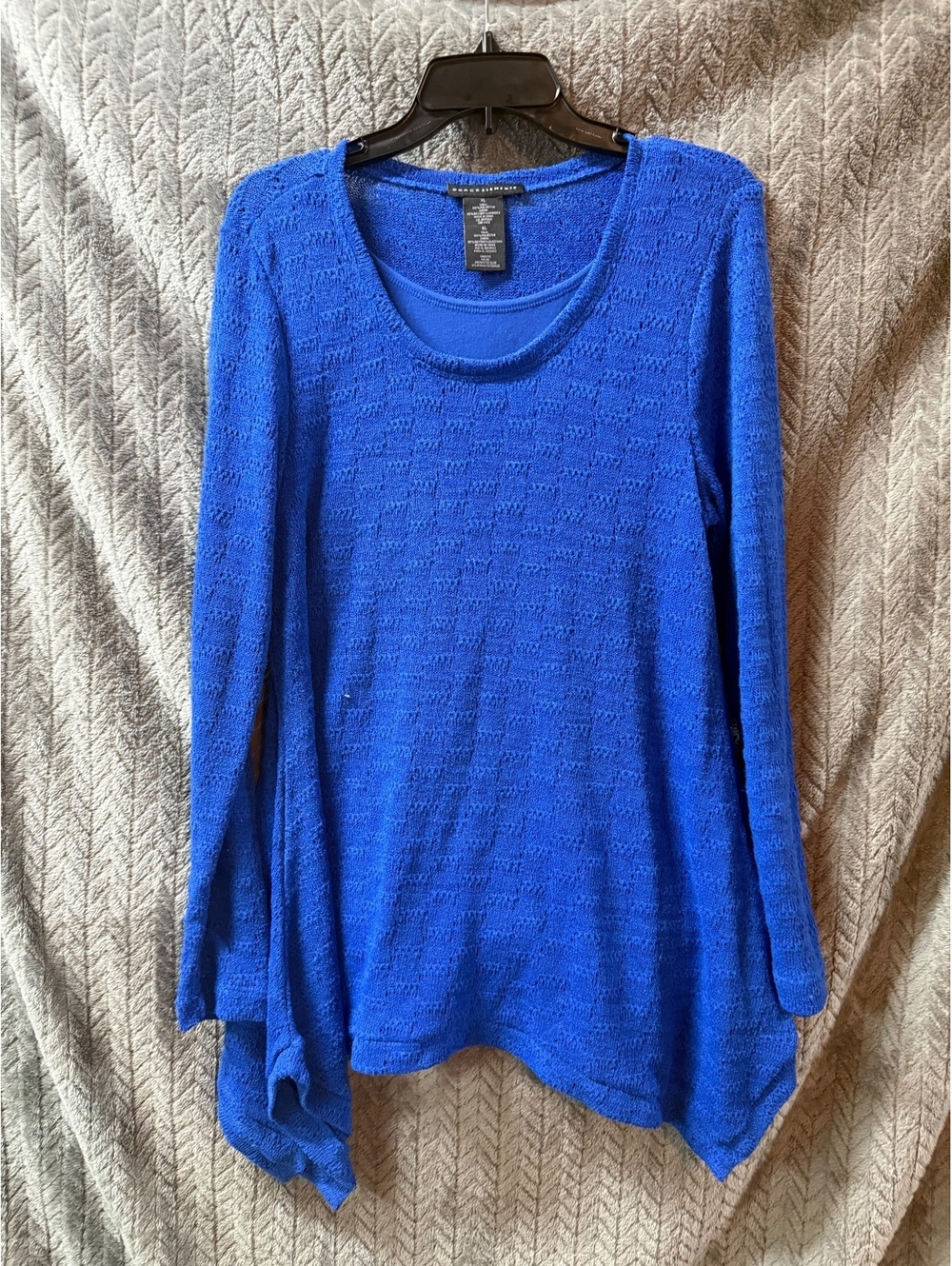 Grace Elements XL Blue Long Sleeve Knit Sweater